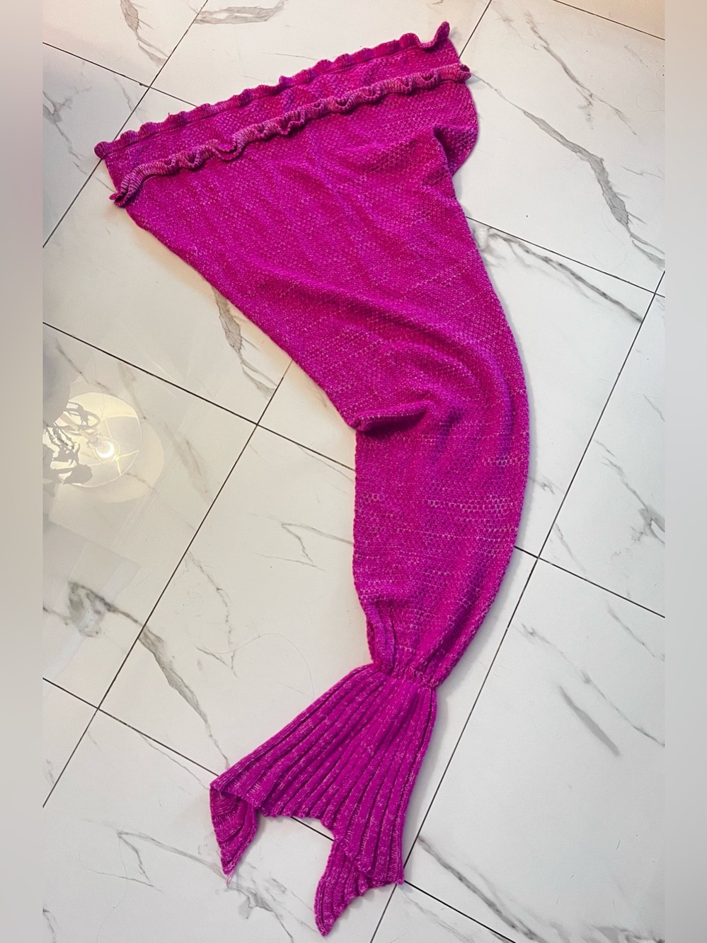 Hot Pink Mermaid Tail Blanket